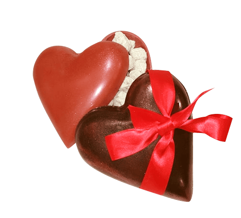 manique uni chocolat en forme de coeur x 2 Coloris Chocolat